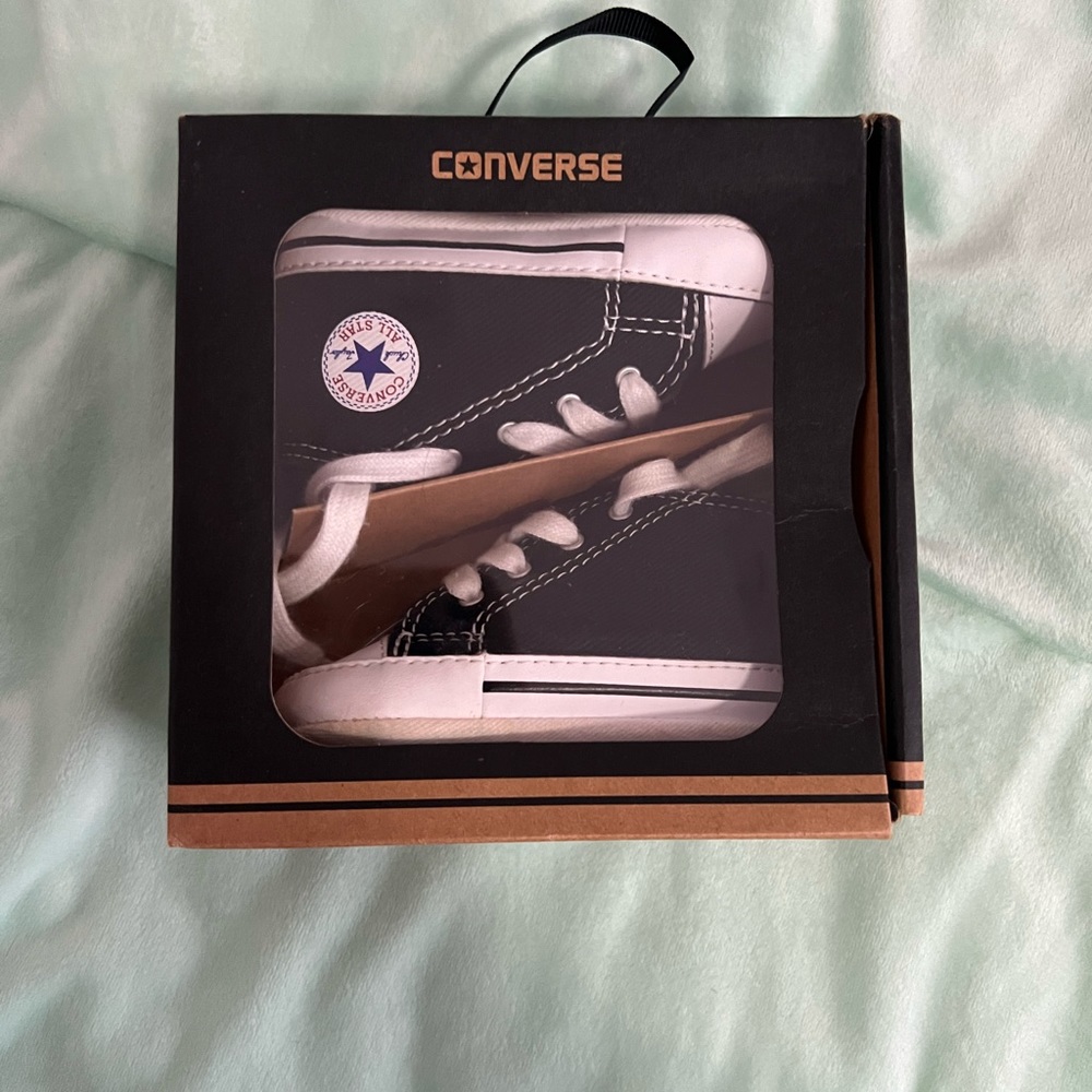 Converse baby shoes, black, gently used